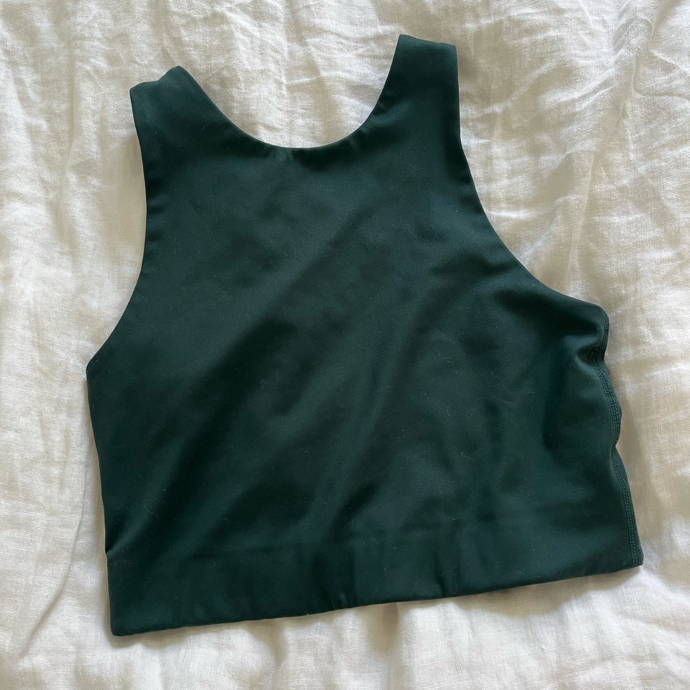 Girlfriend Collective Dark Green Racerback Paloma Bra